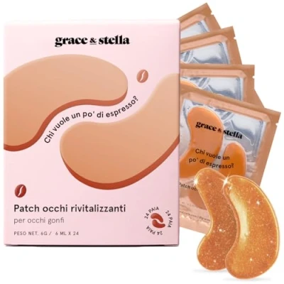 Immagine di grace &amp; stella Patch Occhi Riutilizzabili (24 Paia, Caffè) Eye Occhiaie e Borse con Niacinamide ed Acido Ialuronico Maschera Rassodante
