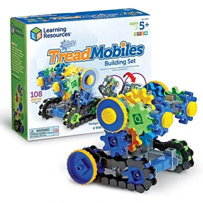 Immagine di Learning Resources Treadmobiles Gears Gears, Set da costruzione basato sulle attività STEM, 108 pezzi, Dai 5 anni in avanti