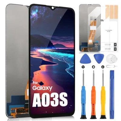 Immagine di LCD Display per Samsung Galaxy A03s SM A037F A037M 6,5&quot; Screen Replacement Schermo Sostituzione Touch Digitizer Assembly con Strumenti(Non A03 e A037G A037U,159,5mm)