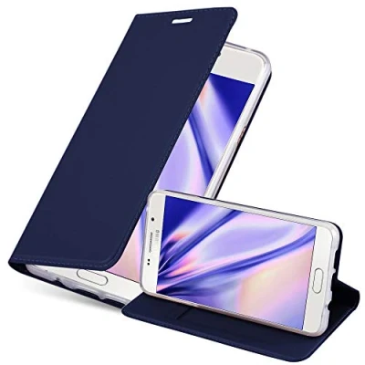 Immagine di Cadorabo Custodia Libro per Samsung Galaxy A5 2016 in CLASSY BLU SCURO con Vani di Carte, Funzione Stand e Chiusura Magnetica Portafoglio Cover Case Wallet Book Etui Protezione