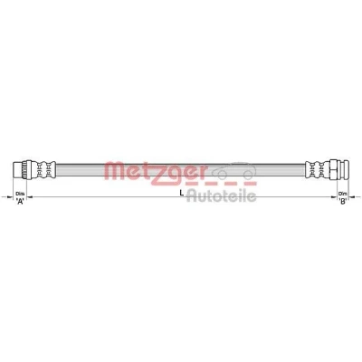 Immagine di METZGER 4111141 Tubi Freno 188 CITROËN: C2 Hatchback, C3 I Hatchback