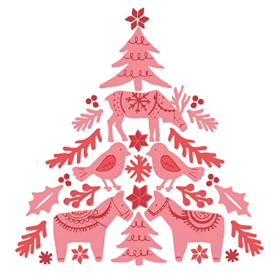 Immagine di Sizzix Timbri Trasparenti a Strati 3PK Folk Tree di Olivia Rose 664934 Capitolo 4 2022 STAMPS, Clear, One Size