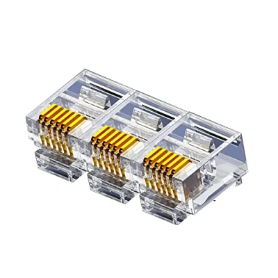Immagine di VIVOCH 100 Pcs RJ11 RJ12 6P6C Telephone Connectors, Modular Plugs