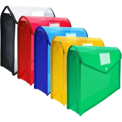 Immagine di Cartelle portadocumenti A4, 5 Pezzi Cartella formato A4 Organizer Portatile Porta Documenti con Bottone a Pressione per Documenti, Bollette, Scuola, Ufficio