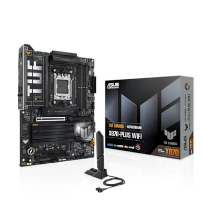 Immagine di ASUS TUF GAMING X870 PLUS Scheda madre WiFi ATX, 16+2+1(80A) stadi di alimentazione, DDR5, PCIe 5.0, GPU nuova generazione, 4 slot M.2, 7, USB4 20 Gbps anteriore con PD Fast Charge, Aura Sync