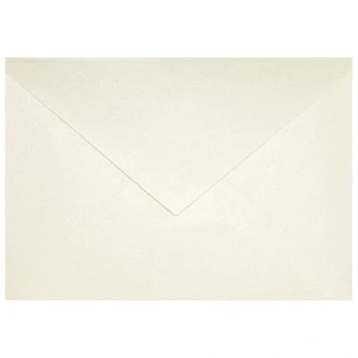 Immagine di Netuno 100 buste lettere crema perlato formato C6 114x 162 mm 120g Aster Metallic Cream perlate colorate belle carta perlata per partecipazioni inviti auguri Natale Pasqua