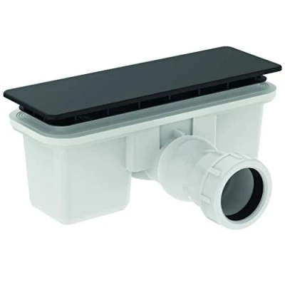Immagine di Ideal Standard Ultra Flat New, Piletta ispezionabile per piatti doccia, Rettangolare, Coperchio in ABS, Nero seta