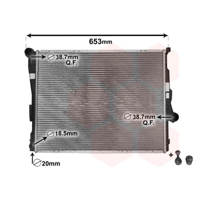 Immagine di VAN WEZEL 06002205 Radiatore motore Alluminio 580 450 30 *** IR PLUS con accessori Alette di raffreddamento saldate BMW: 3 Coupe, Sedan mister