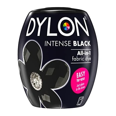 Immagine di DYLON All in 1 Tessuto Dye 12 Nero Intenso, Cuscino tinto Lavatrice, per colori freschi e intensi