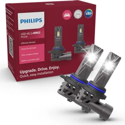 Immagine di Philips Ultinon Access LED lampadina fari auto (HIR2), ultra compact direct fit, +80%, 6.000K, set di 2