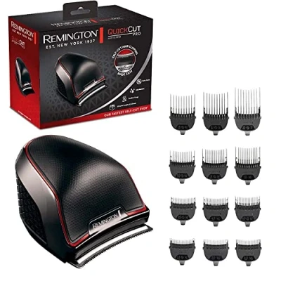 Immagine di Remington Tagliacapelli Lame in Acciaio Inox con tecnologia CurveCut: segue le linee della testa motore Pro, 12 pettini di fissaggio + custodia, funzionamento a rete batteria, QuickCut Pro HC4300