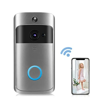 Immagine di Videocitofono WiFi, Telecamera Campanello Wireless, Video risoluzione 1280 x 720 con Batteria Ricaricabile 6800 mAh rilevamento Movimento Visione Notturna Controllo App per Android iOS