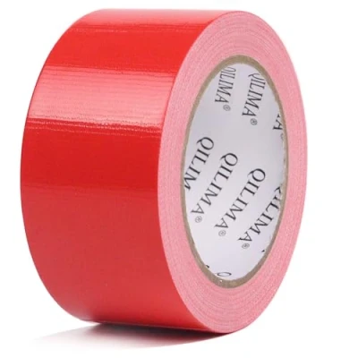 Immagine di QILIMA nastro adesivo in tessuto qualità premium 50 mm x 25.1 m senza residui, forte, colore rosso