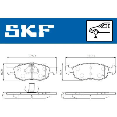 Immagine di SKF VKBP 80618 Kit pastiglie freno Non predisposto per contatto segnalazione usura