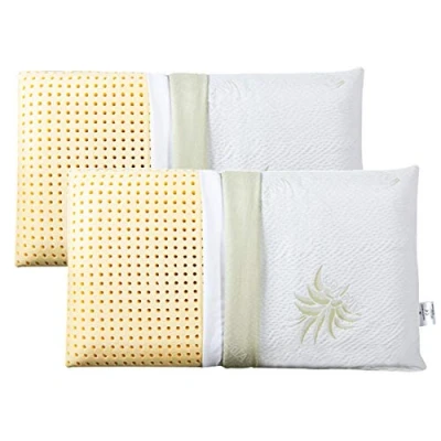 Immagine di EVERGREENWEB Coppia Cuscini Letto 40x70 Alti 12 cm Modello Saponetta 100% Memory Foam Doppia Fodera Aloe Vera e Cotone Sfoderabile Guanciali RILASSANTI per dolori Cervicali con Dispositivo Medico
