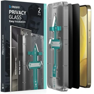 Immagine di Deppa 2 pezzi Vetro Temperato Anti Spia per Samsung Galaxy S24 Plus (6.7&#039;) Compatibile con ID Impronta Digitale [Copertura Totale] Kit di Installazione Facile Pellicola Proteggi Schermo in