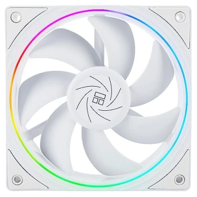 Immagine di Thermalright TL S12W ventola per CPU PWM, effetto luminoso con apertura fine, connettore PWM a 4 pin, computer ARGB, velocità 1500 RPM (120 mm, bianco)