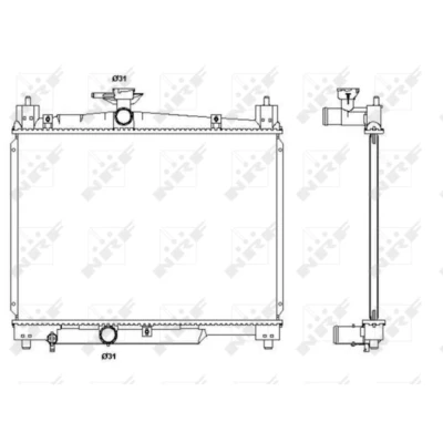 Immagine di NRF 53270 Radiatore motore Alluminio 488 350 16 con parti annesse Alette di raffreddamento saldate TOYOTA: Yaris I Hatchback