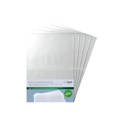 Immagine di SIGEL SM181/5 Buste trasparenti doppie per cartelline portamenù, trasparenti, A5, 50 pz
