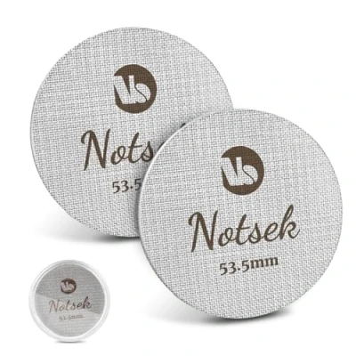 Immagine di Puck Screen 54 mm, 2 pezzi 1 mm/1,7 mm di spessore per portafiltro, 150 μm in acciaio inox 316, con scatola immagazzinaggio acrilico, accessorio macchina da caffè