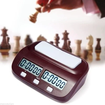 Immagine di JZK Portatileorologio scacchi digitale con display,ha funzione countdown timer conto alla rovescia e incremento/bonus,timer chess clock dgt orologio scacchistico cronometro