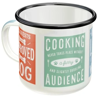 Immagine di Nostalgic Art Tazza smaltata retrò, Dog Rules Idea regalo per proprietari di cani, Coppa da campeggio, Design vintage, 360 ml