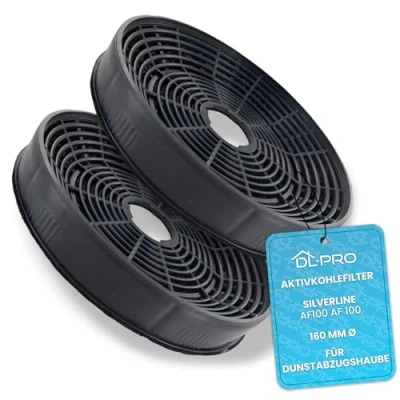 Immagine di DL pro 2 filtri ai carboni attivi, diametro 160 mm, adatti per filtro Silverline AF100 AF 100 cappa aspirante