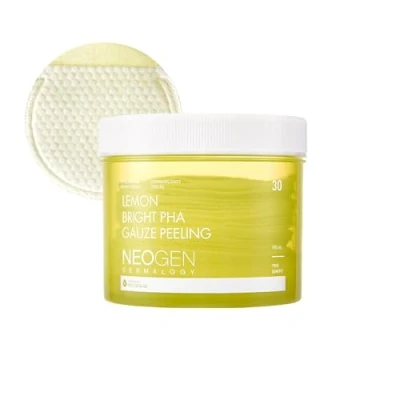 Immagine di DERMALOGY by NEOGENLAB Lemon PHA Gauze Peeling Pads (30 pads) Exfoliating Pad with AHA, BHA, PHA, LHA &amp; Glutathione Niacinamide Korean Skin Care