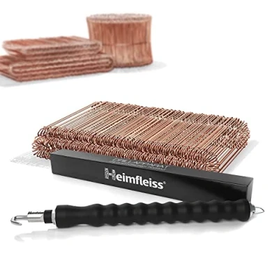 Immagine di Heimfleiss® tiralegacci + Legacci ramati 1,0 x 100 160 mm (250 Pezzi) Set di Alta qualità &amp; per Chiusura Sacchi Tendi occhiellati