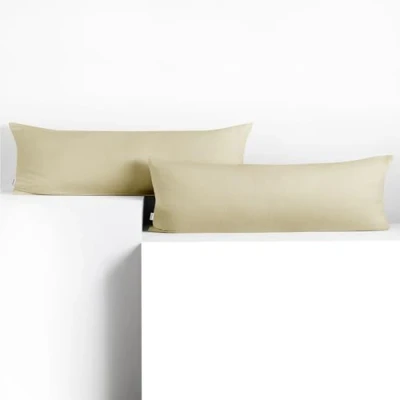 Immagine di DecoKing 2 federe da 40 x 200 cm, in cotone, con chiusura lampo, beige e ambra