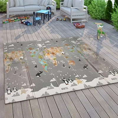 Immagine di Paco Home Tappeto Bambini Gioco Gattonare Bebè Pieghevole Lavabile Reversibile Animale, Dimensione:180x200 cm, Colore:Multicolore 3