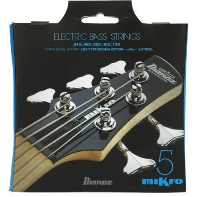 Immagine di IBANEZ Set di corde per 5 micro Bass 28.6&quot; diapositur .045/.065/.085/.105/.130 Nickel Wound (IEBS5CMK)