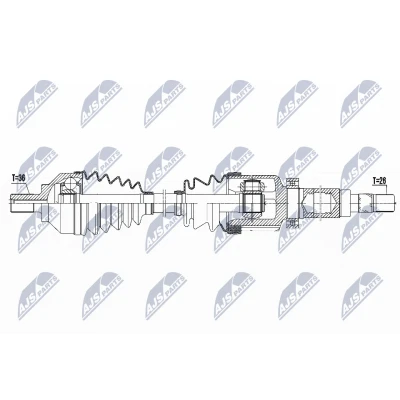 Immagine di NTY NPW FR 082 Albero motore / Semiasse Assale anteriore Dx 986, 527 VOLVO: V50, C30, C70 2 Cabriolet, FORD: Focus