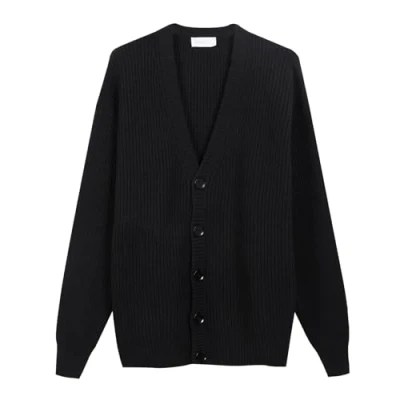 Immagine di Diana Studio, Cardigan in maglia Nero Uomo, Lana, maniche lunghe, taglia S, regular fit