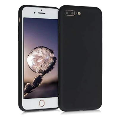Immagine di kwmobile Custodia Compatibile con Apple iPhone 7 Plus/iPhone 8 Plus Cover Back Case per Smartphone in Silicone TPU Protezione Gommata nero matt