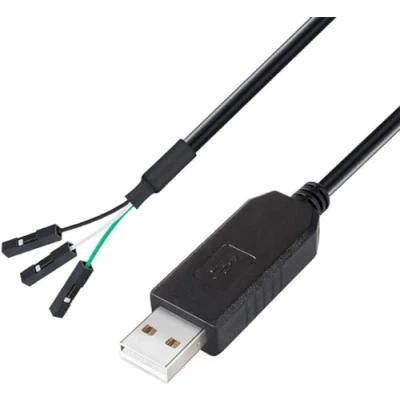 Immagine di DTech FTDI Adattatore seriale USB a TTL, 3,3 V, cavo di debug TX RX Signal 3 pin, presa FT232RL, chip per Windows 10 8 7 Linux MAC OS (1 m, nero)