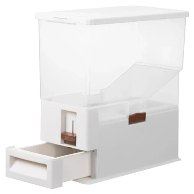 Immagine di Navaris Porta Crocchette per Cani e Gatti Contenitore Croccantini Cane Gatto Cibo Secco con Coperchio Ermetico Blocco di Sicurezza Design Trasparente Capacità 14 l