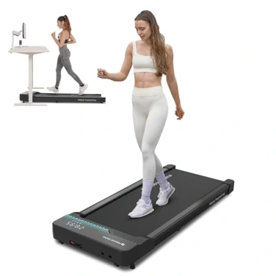 Immagine di Mobvoi Tapis Roulant Elettrico Plus Salvaspazio 1 6km/h Sotto la Scrivania Compatto 2 in Walking Pad per l&#039;ufficio di casa 2,25 HP Jogging Machine Altoparlante Telecomando 120 kg Ampia Area Corsa