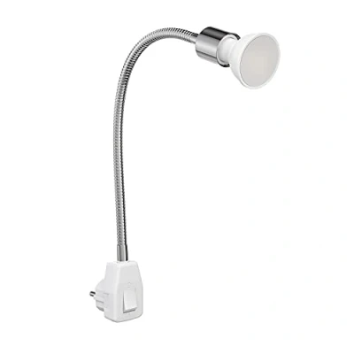 Immagine di ledscom.de Lampada a zoccolo LESCH da lettura collo d&#039;oca interruttore cromato GU10 LED bianca 3 livelli di dimmerazione: max. 609lm