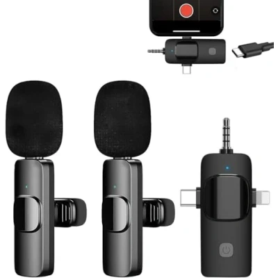 Immagine di BSLVWG microfono lavalier wireless per iPhone/iPad/telefono Android/laptop, plug play con clip riduzione del rumore registrazione video podcast vlog, live steam, interviste, TikTok,
