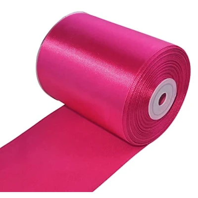 Immagine di AERZETIX C55286 Rotolo di nastro raso satinato 95mm x 25m colore rosa fucsia striscia imballaggio regalo decorazione matrimonio compleanno festa in poliestere