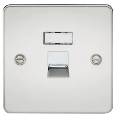 Immagine di Knightsbridge FPAVRJ45PC presa di rete RJ45 piatto piano cromo lucido