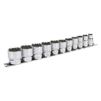 Immagine di Sealey Socket Set 11Pc 3/8&quot;Sq Drive 12Pt Walldrive Imperial