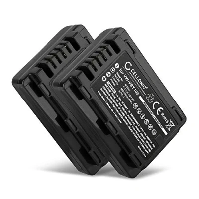 Immagine di CELLONIC 2X Batteria VW VBY100,VW VBL090 Compatibile con Panasonic HDC SD40 SD60 HC V110 V130 SDR S70 T50 T70 T55 850mAh 3.6V 3.7V