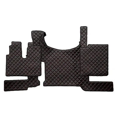 Immagine di F CORE Tappetini copricofani camion compatibile per MAN TGX 03.21 Con freno a pavimento NERO/ROSSO