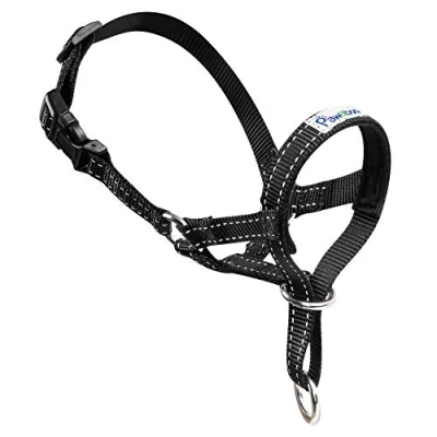 Immagine di Pawaboo Cavezza da Testa per Cane, Cintura Regolabile Riflettente in Nylon con Museruola e Collare, Taglia S, Nero