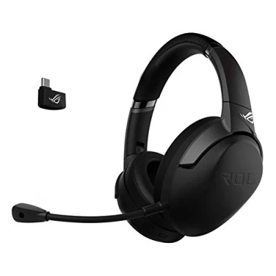 Immagine di ASUS ROG Strix Go Cuffia Gaming Wireless, 2.4 GHz, Audio Alta Risoluzione, Microfono Cancellazione Rumore, Design Leggero, USB C, 3.5mm, PC, Mac, Switch, Xbox One, PS4/PS5, Dispositivi Mobile, Nero