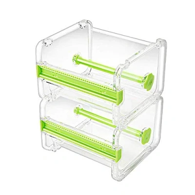 Immagine di Molshine 2 Pack Dispenser di Nastro per Mascheratura Trasparente da Tavolo Multi Washi,Taglierina (Non Includere Adesivo) (Verde)