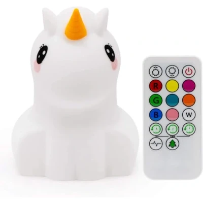 Immagine di Tekemai Luce Notturna per Bambini, LED Lampada con telecomando cameretta neonato, allattamento USB Ricaricabile in Silicone, Controllo Touch, Luminosità e Colore Regolabile Unicorno