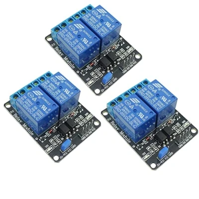 Immagine di Aihasd 3 pezzi 2 canali Modulo relè DC 5 V Scheda di commutazione con fotoaccoppiatore per Arduino Raspberry Pi